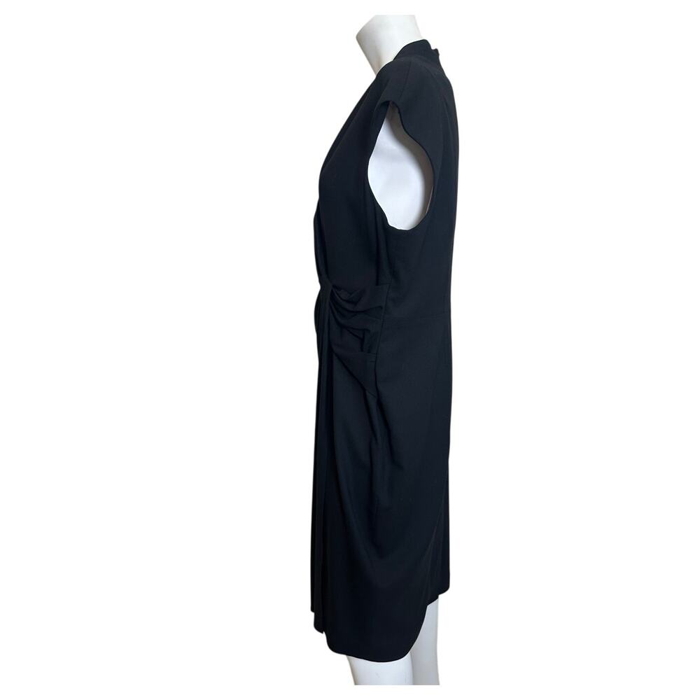 The Fold London Black Wool Blend Draped Knot Dress Womens US 12 NWOT Career - Picture 5 of 12